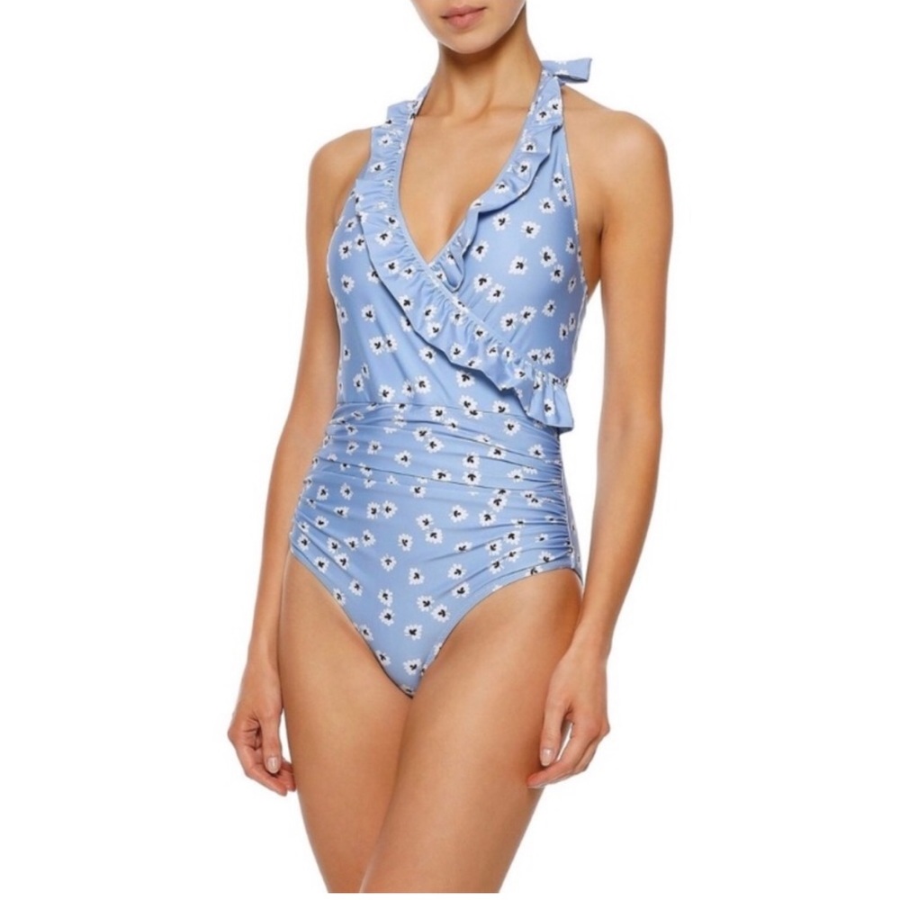 Ganni Flower halter swimsuit